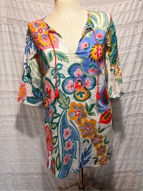 J. Crew Cover Up Ratti floral tunic
